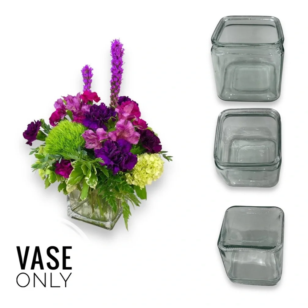 Concord 5x5 Inch Clear Cube Glass Vase